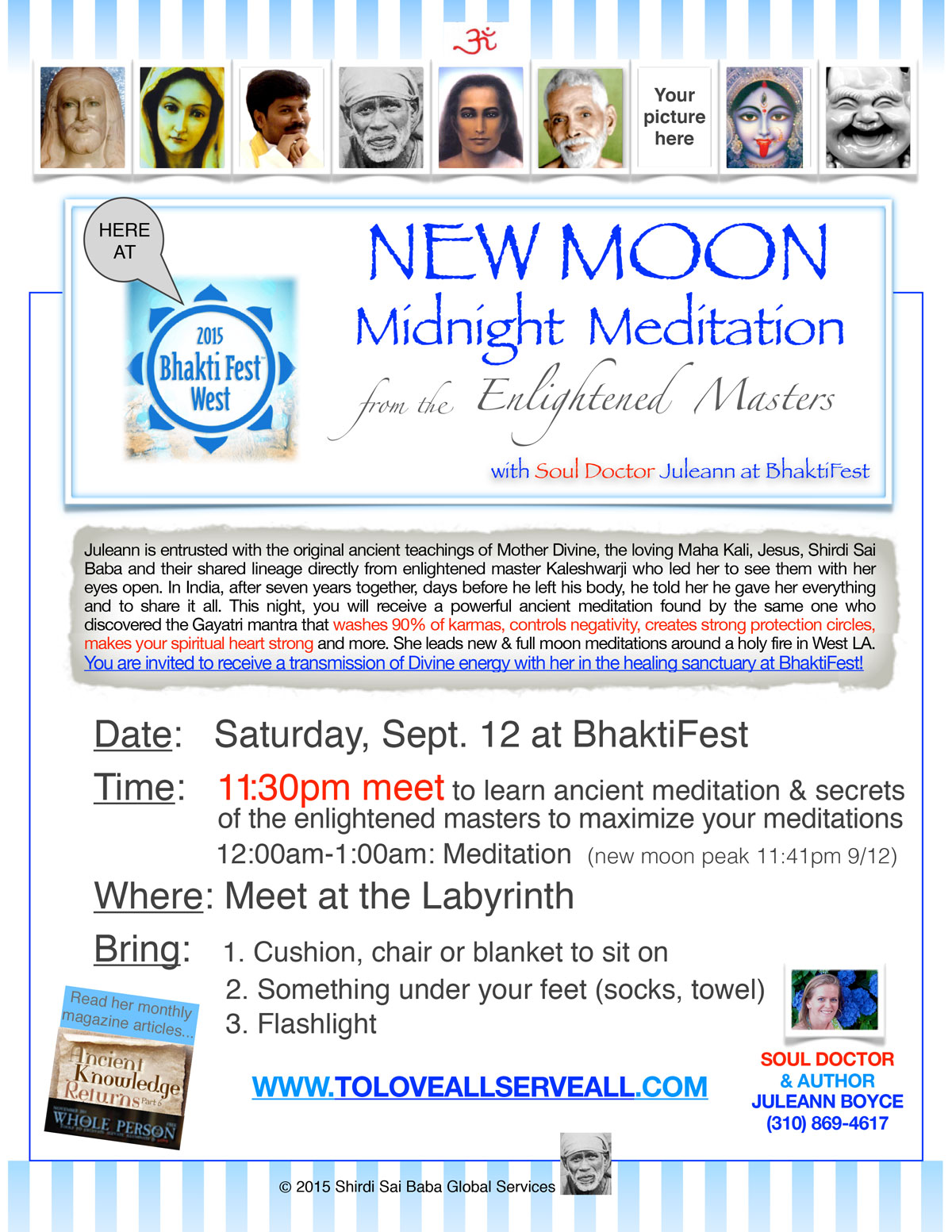 New Moon midnight meditation at labyrinth at BhaktiFest